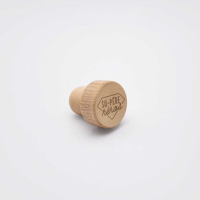 Bouchon de bouteille en bois gravé - Jolis Messages