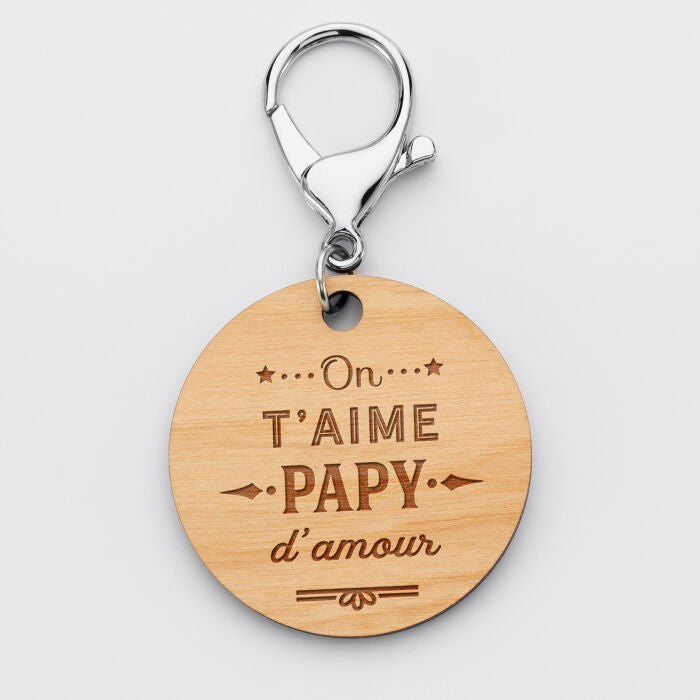 Porte-clés personnalisé en bois gravé - Jolis Messages