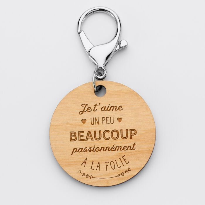 Porte-clés personnalisé en bois gravé - Jolis Messages