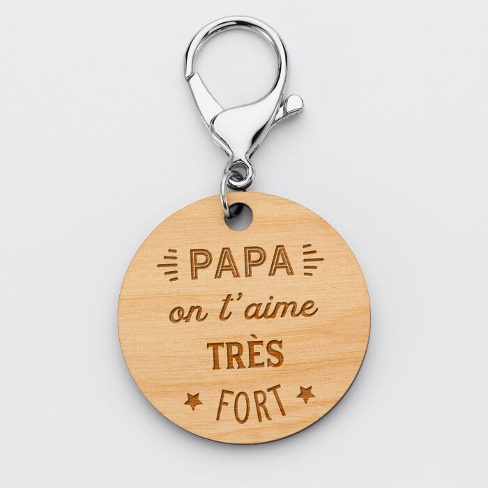 Porte-clés personnalisé en bois gravé - Jolis Messages
