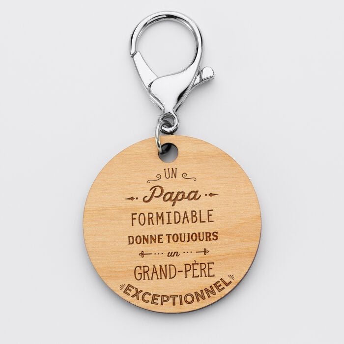 Porte-clés personnalisé en bois gravé - Jolis Messages