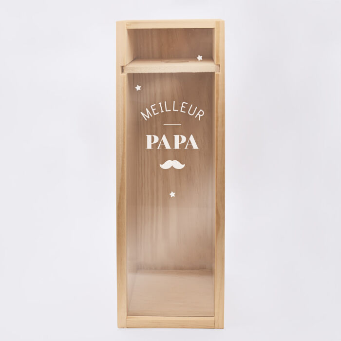 Caisse de vin en bois gravé - Jolis Messages