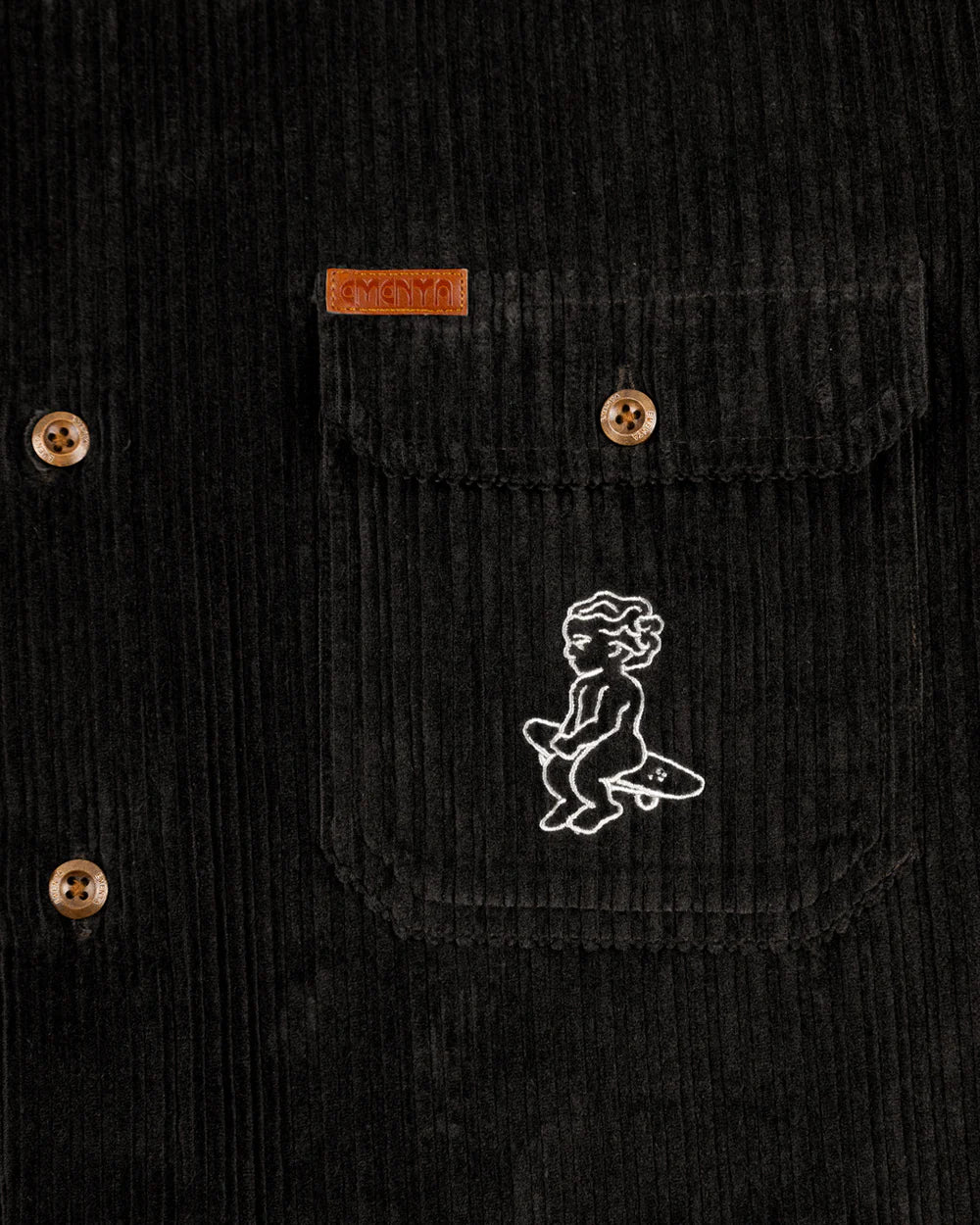 Surchemise en velours côtelé noir Ikon Cord Shirt – Ementa