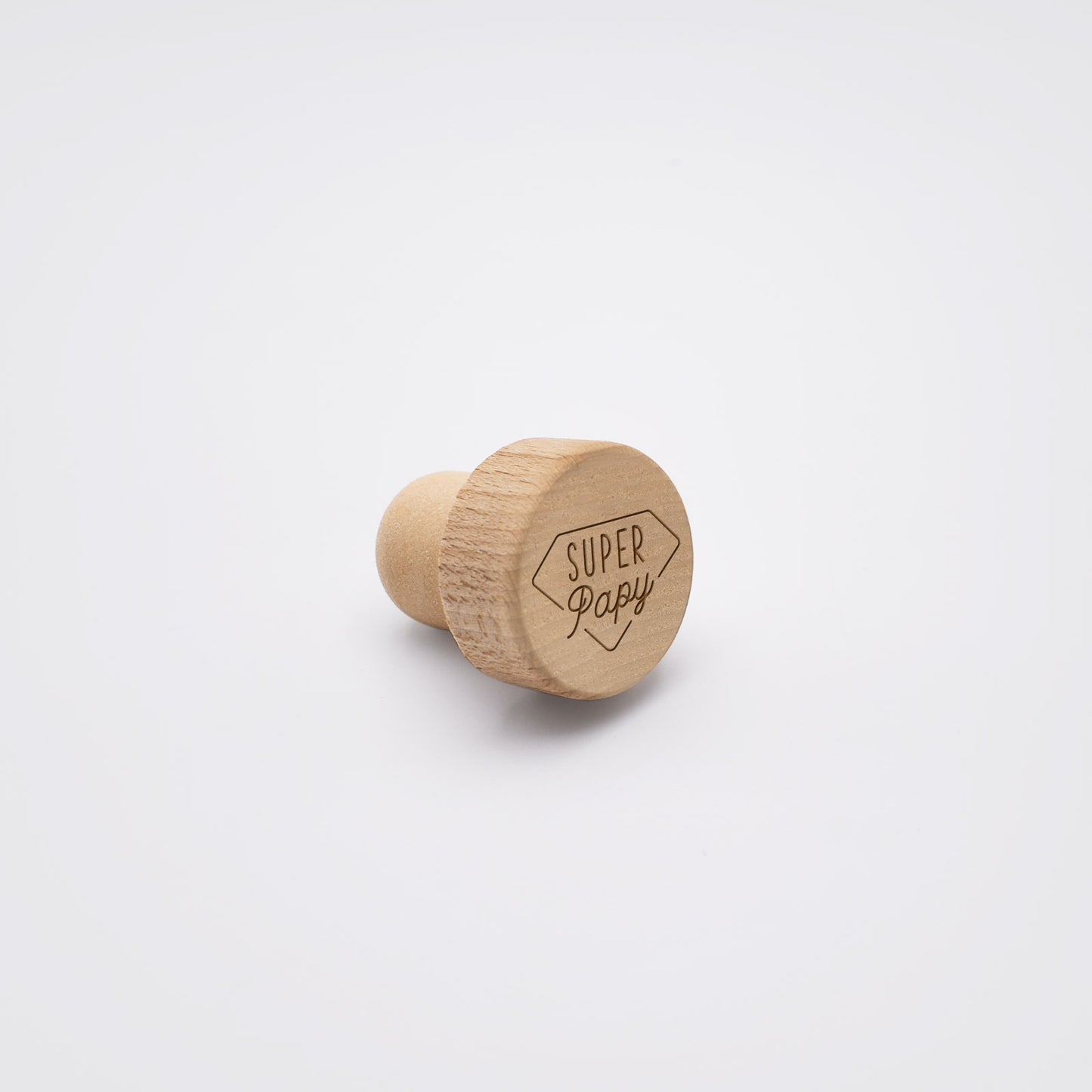 Bouchon de bouteille en bois gravé - Jolis Messages