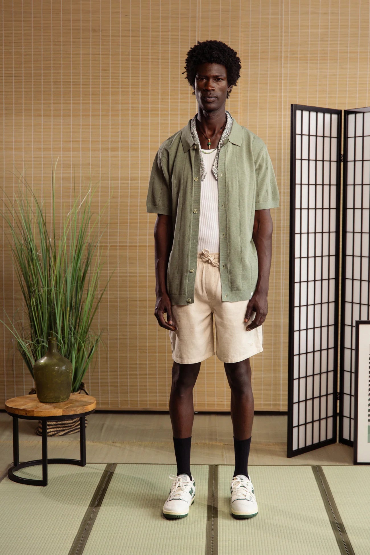 Chemisette en maille homme – Wasabi – Lin & coton – Colours and Sons