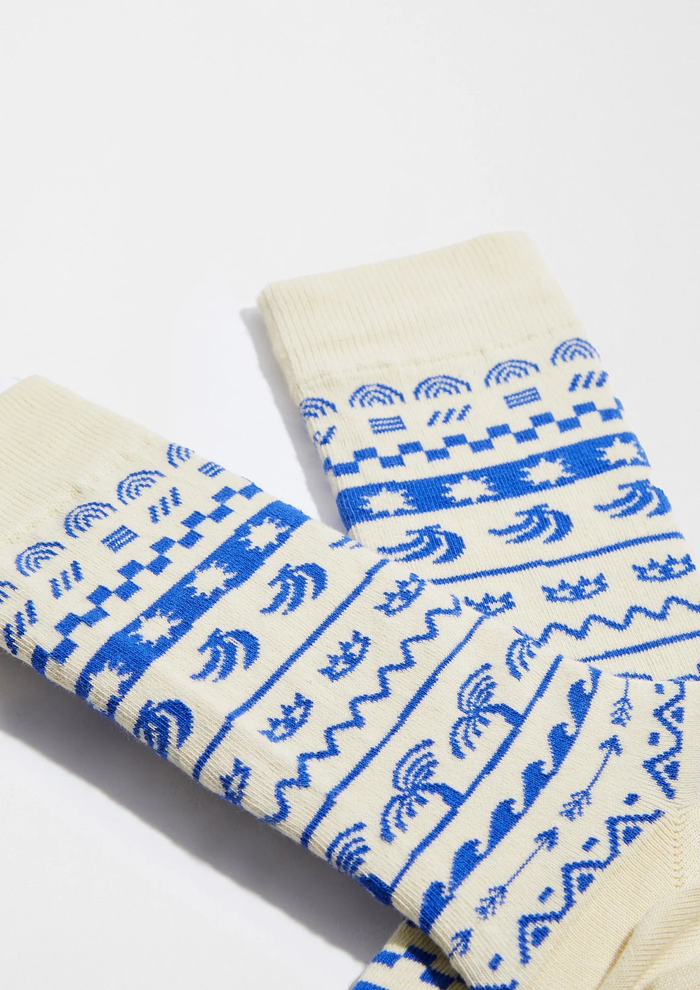 Chaussettes beiges/bleues BeMosaic - BeSocks