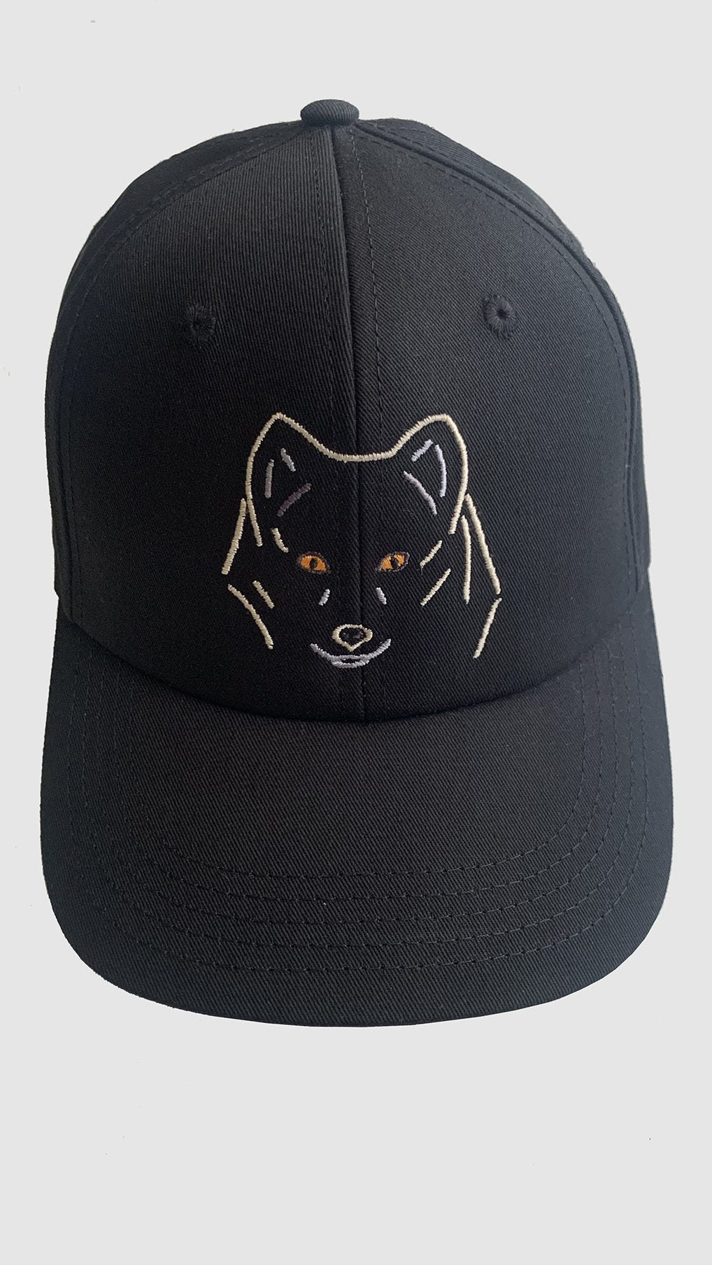 Casquette noire brodée loup - MANGROSE