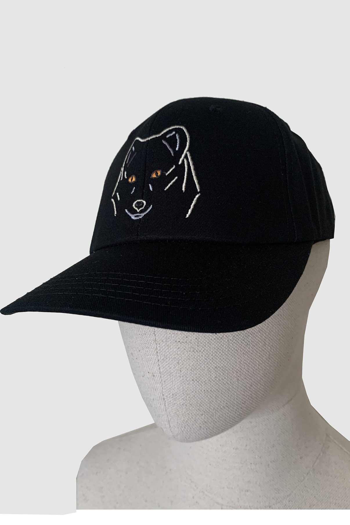 Casquette noire brodée loup - MANGROSE