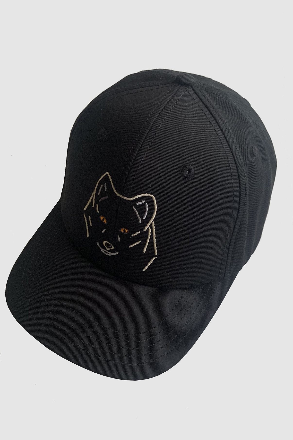 Casquette noire brodée loup - MANGROSE