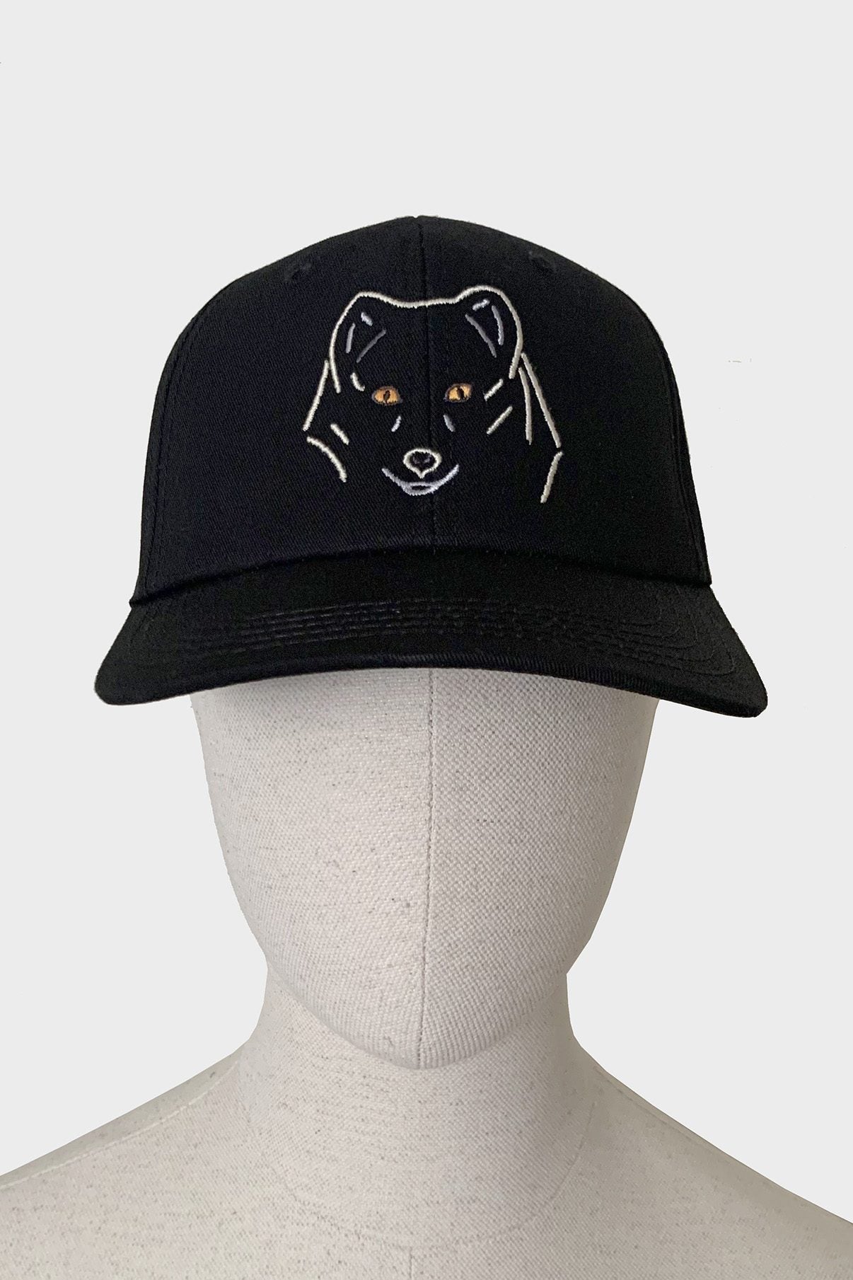 Casquette noire brodée loup - MANGROSE