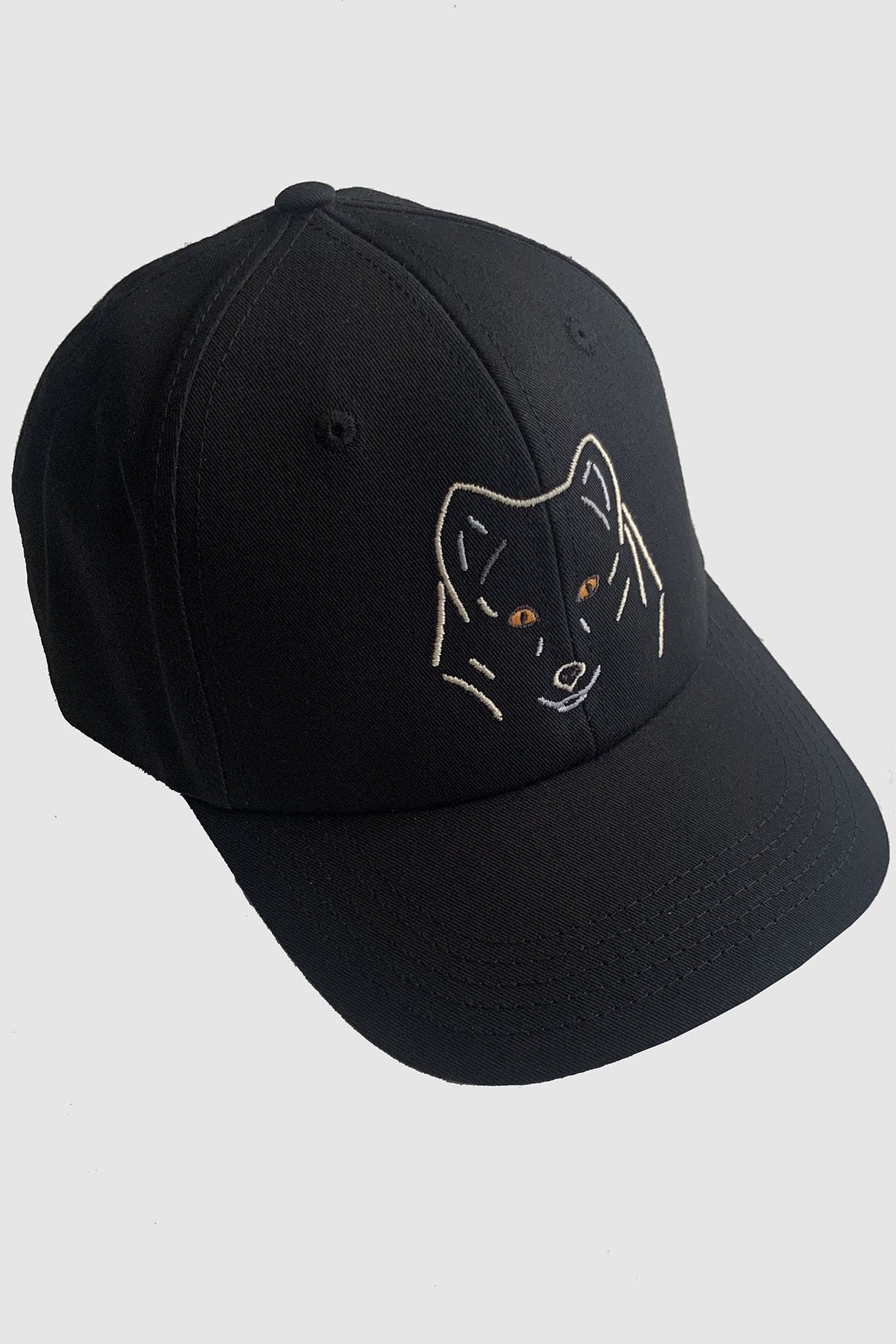 Casquette noire brodée loup - MANGROSE
