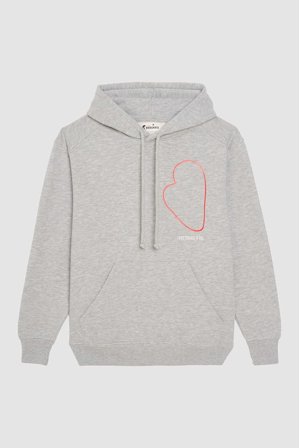 Hoodie coeur Love Makes it all Mangrose