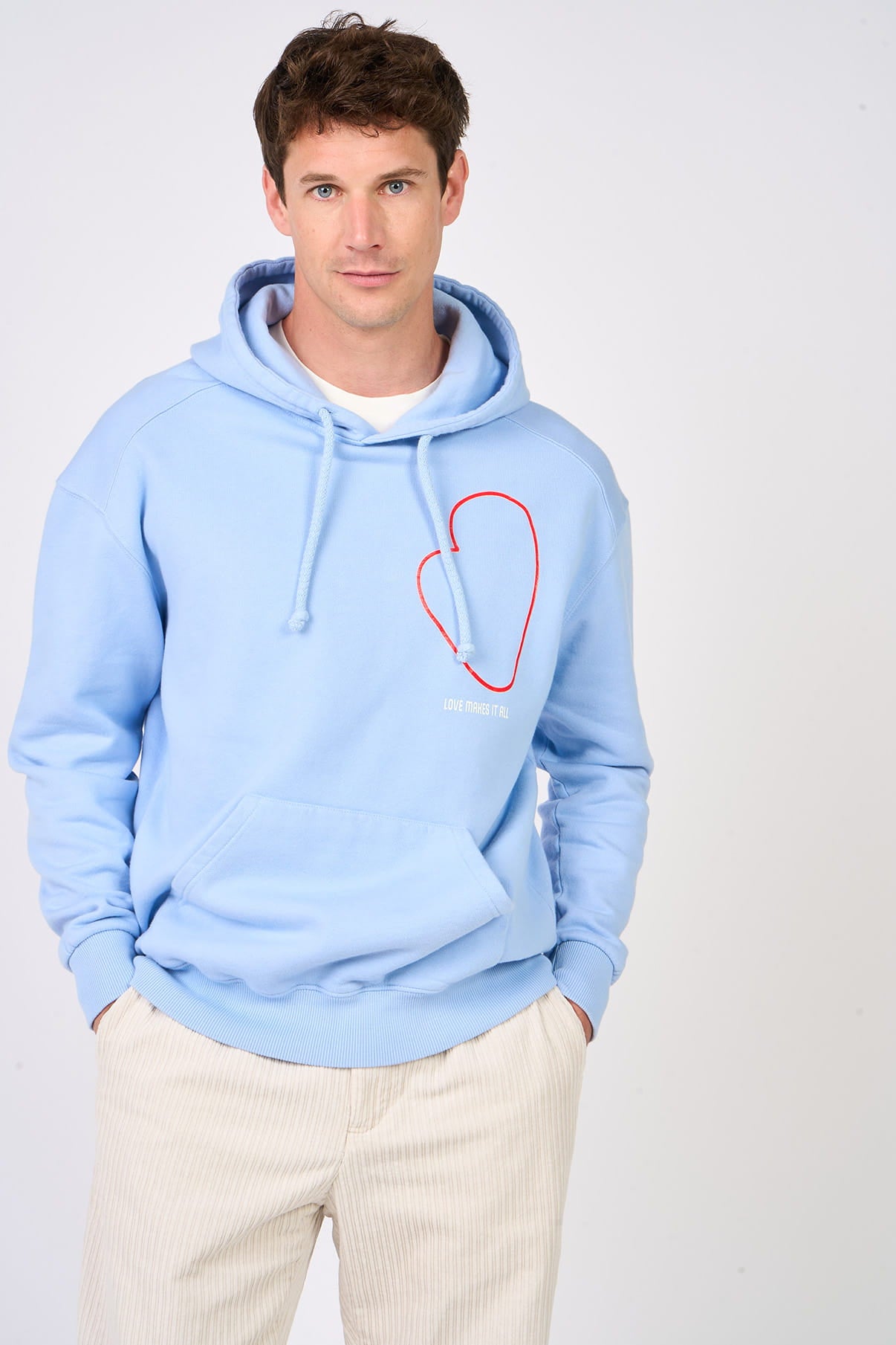 Hoodie coeur Love Makes it all Mangrose
