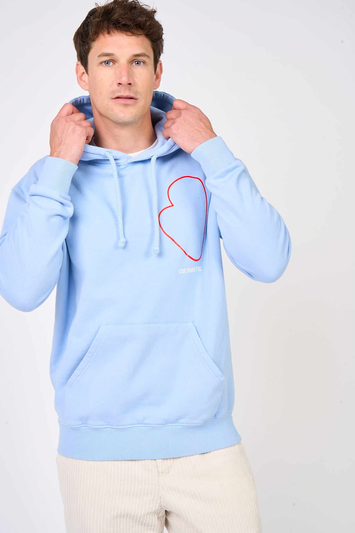 Hoodie coeur Love Makes it all Mangrose