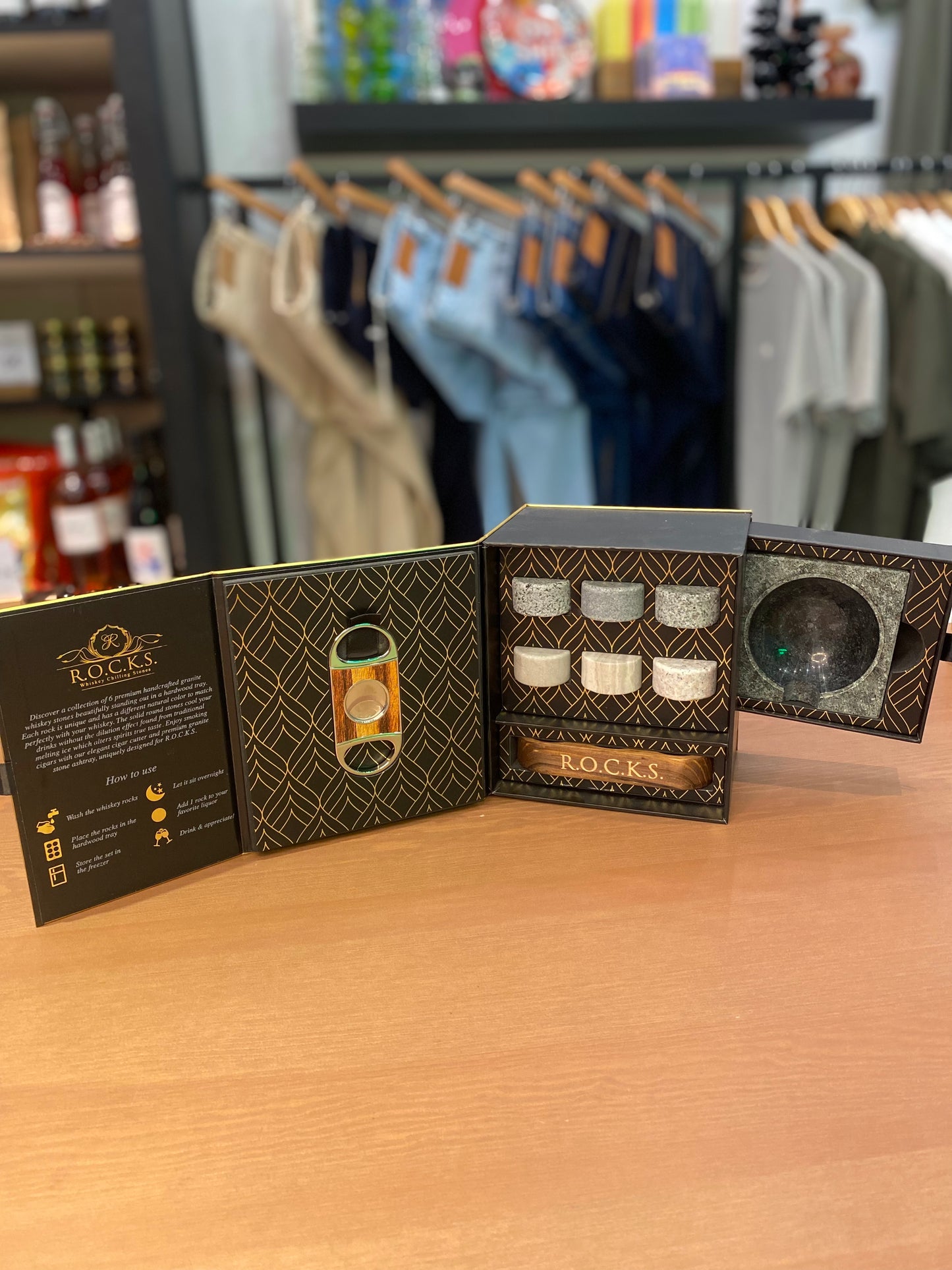 Coffret Cigare et Pierres à Whisky ROCKS