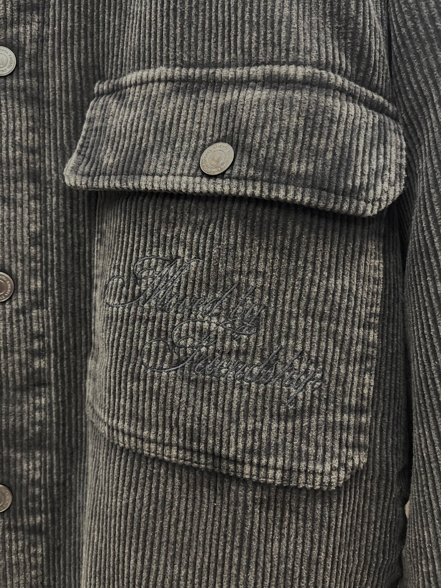 Veste "Looks Like Sherpa" en velours côtelé grey washed doublée sherpa - Ementa
