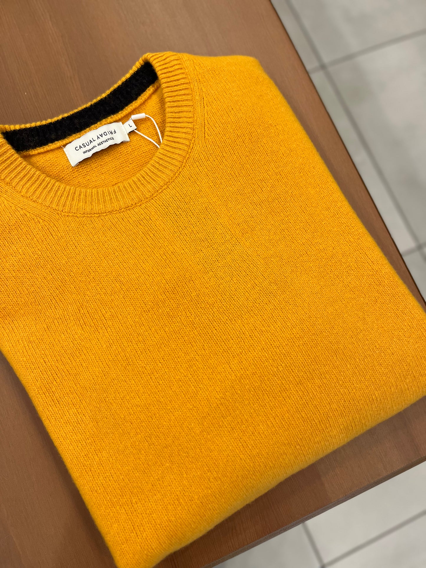 Pull en laine crewneck jaune - Casual Friday