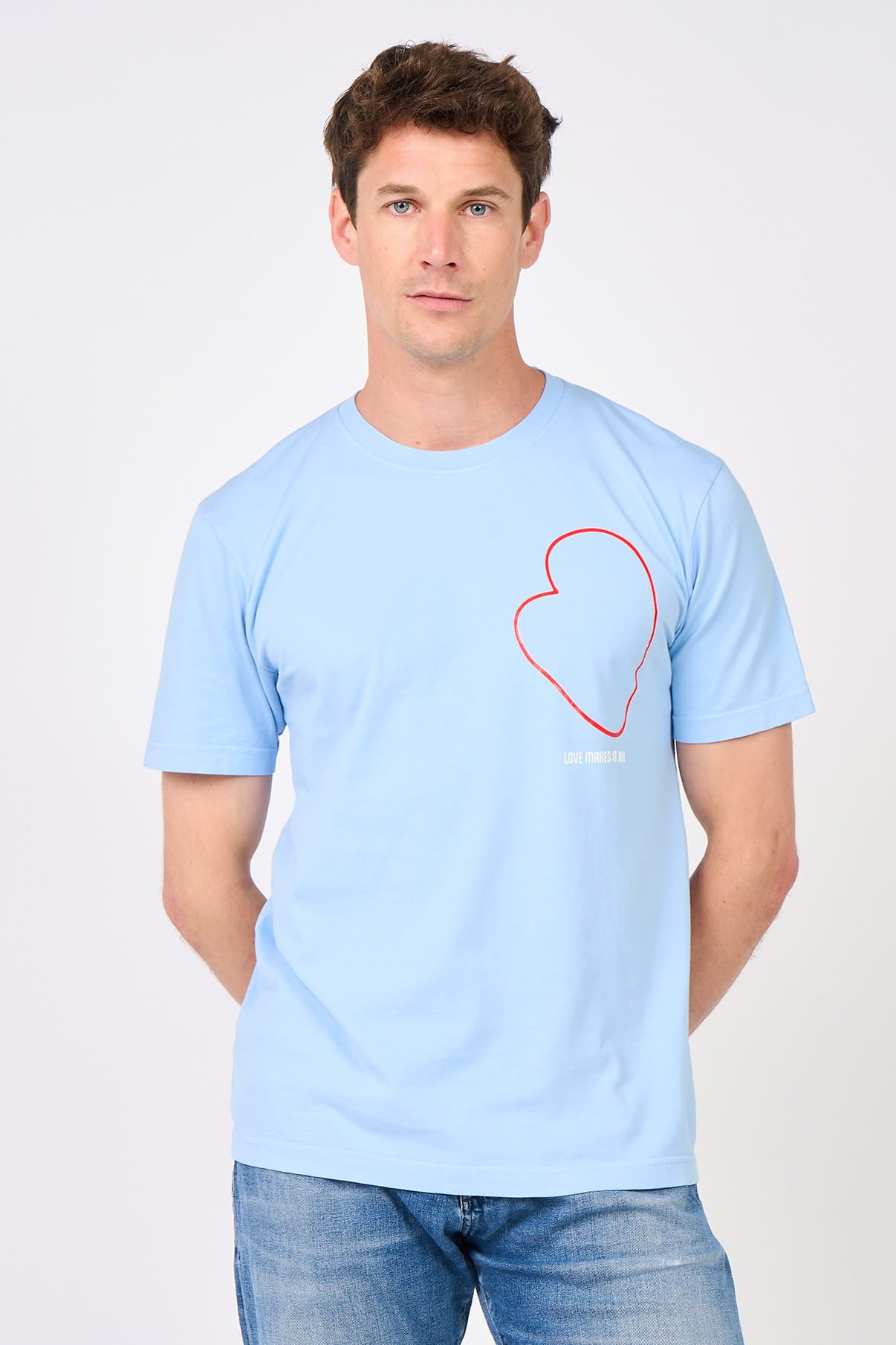 T-shirt Coeur Love Makes It All Mangrose