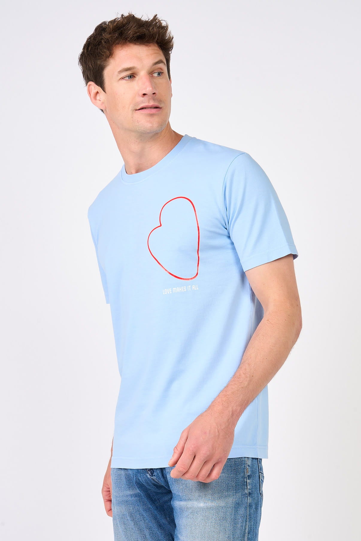 T-shirt Coeur Love Makes It All Mangrose
