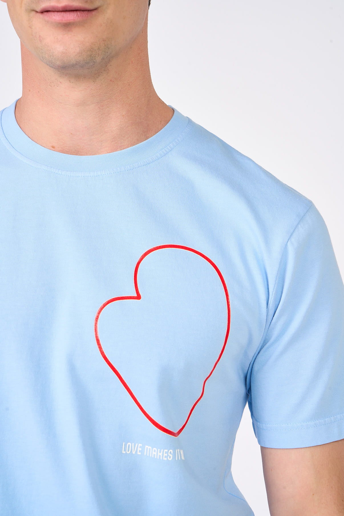 T-shirt Coeur Love Makes It All Mangrose