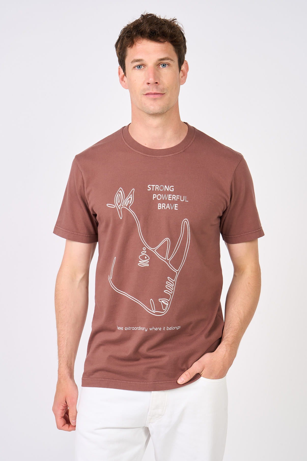 T-shirt Rhino Trhibla Terracota - Mangrose