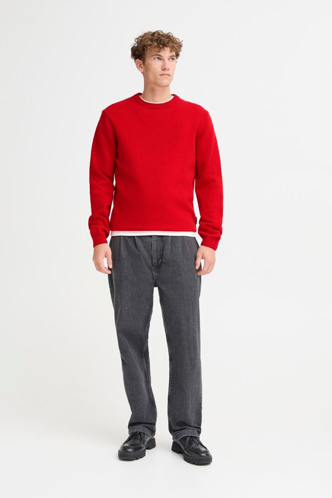 Pull en laine Crewneck Rouge - Casual Friday
