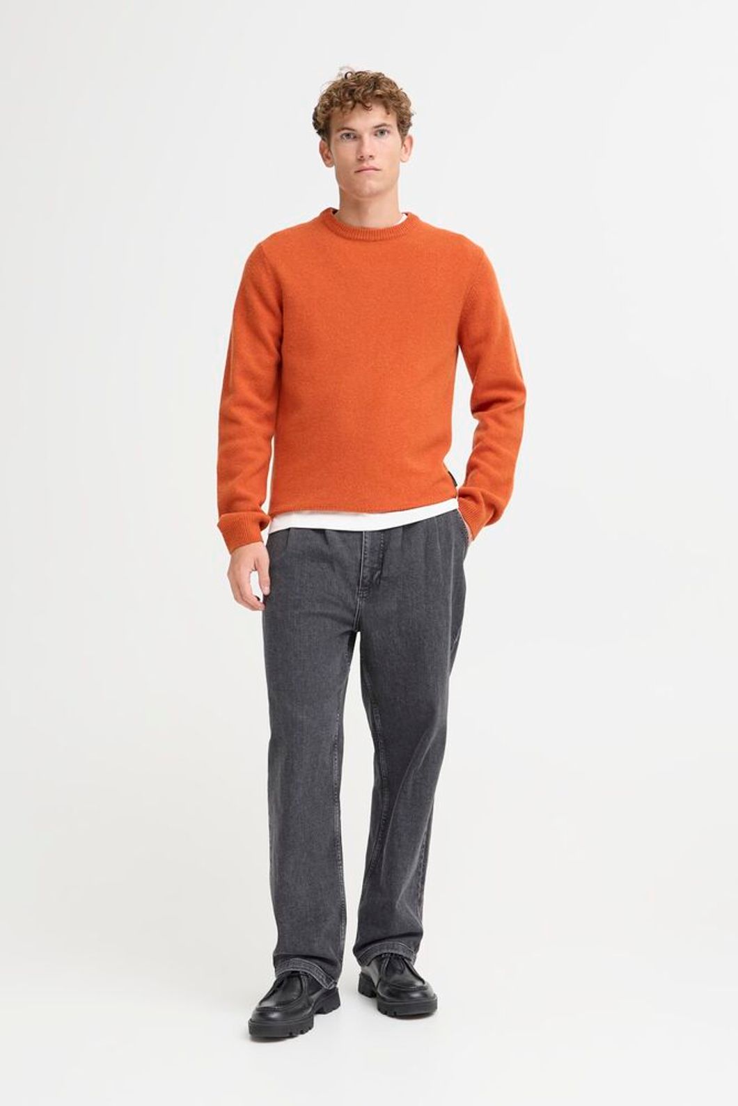 Pull en laine Crewneck Orange - Casual Friday