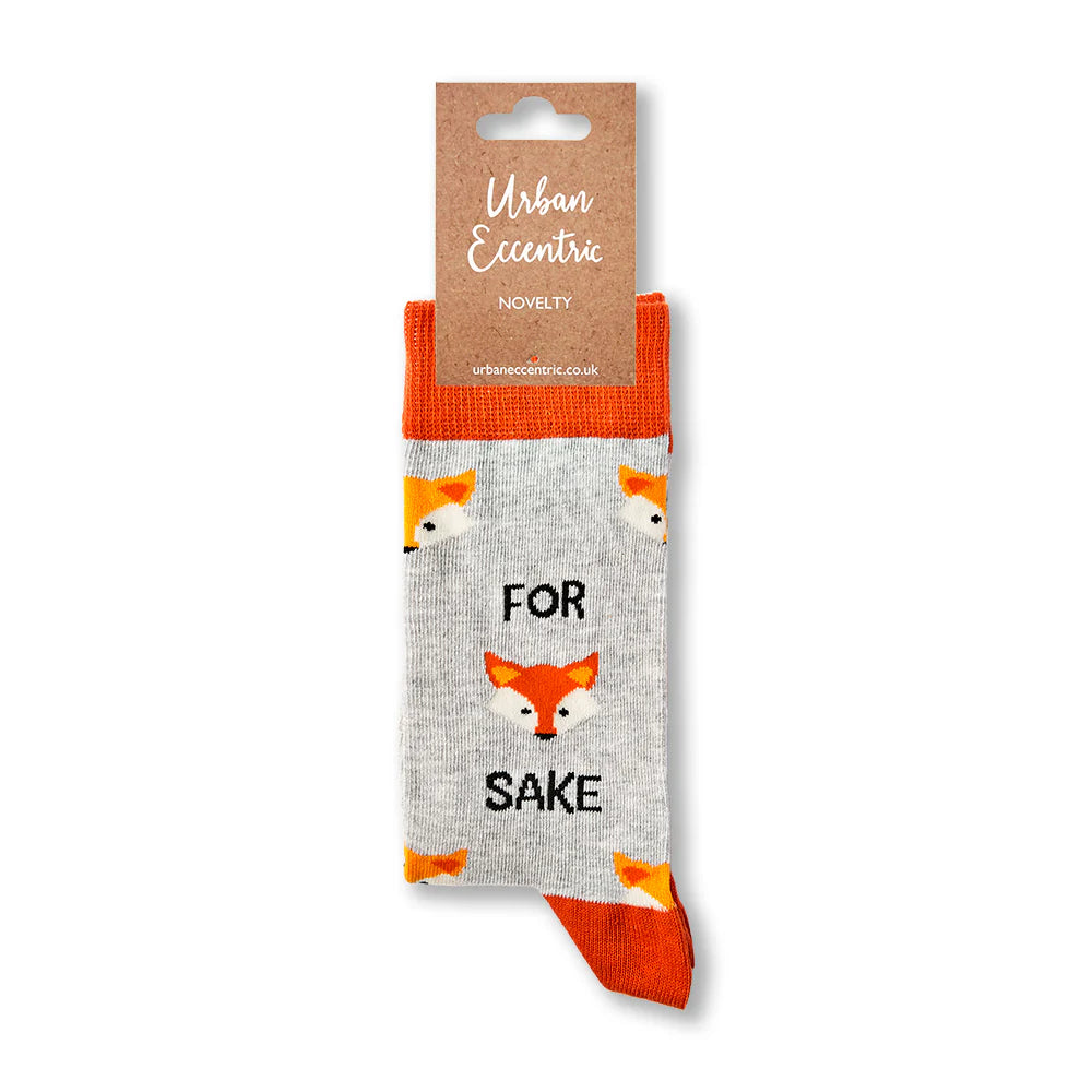 Chaussettes Fox Sake Gris & Orange - Urban Eccentric