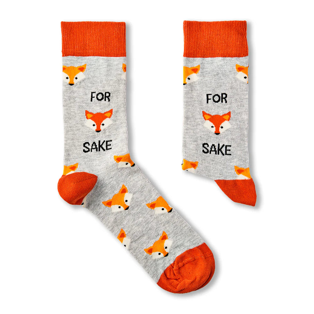 Chaussettes Fox Sake Gris & Orange - Urban Eccentric
