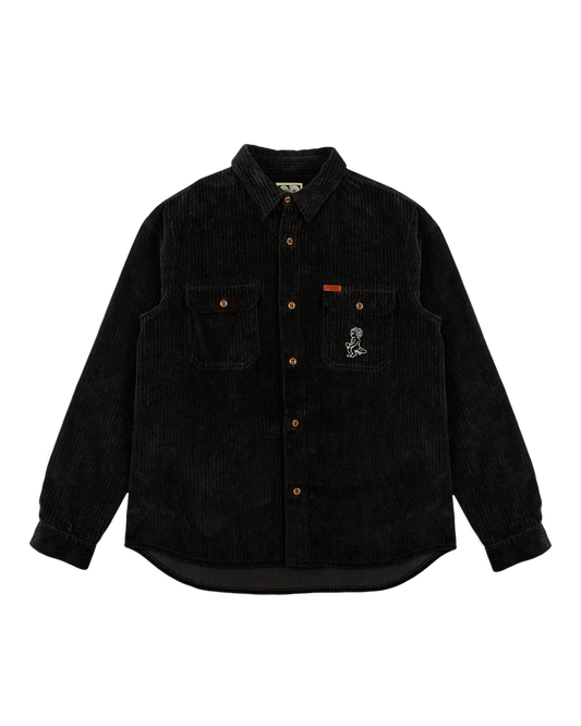 Surchemise en velours côtelé noir Ikon Cord Shirt – Ementa