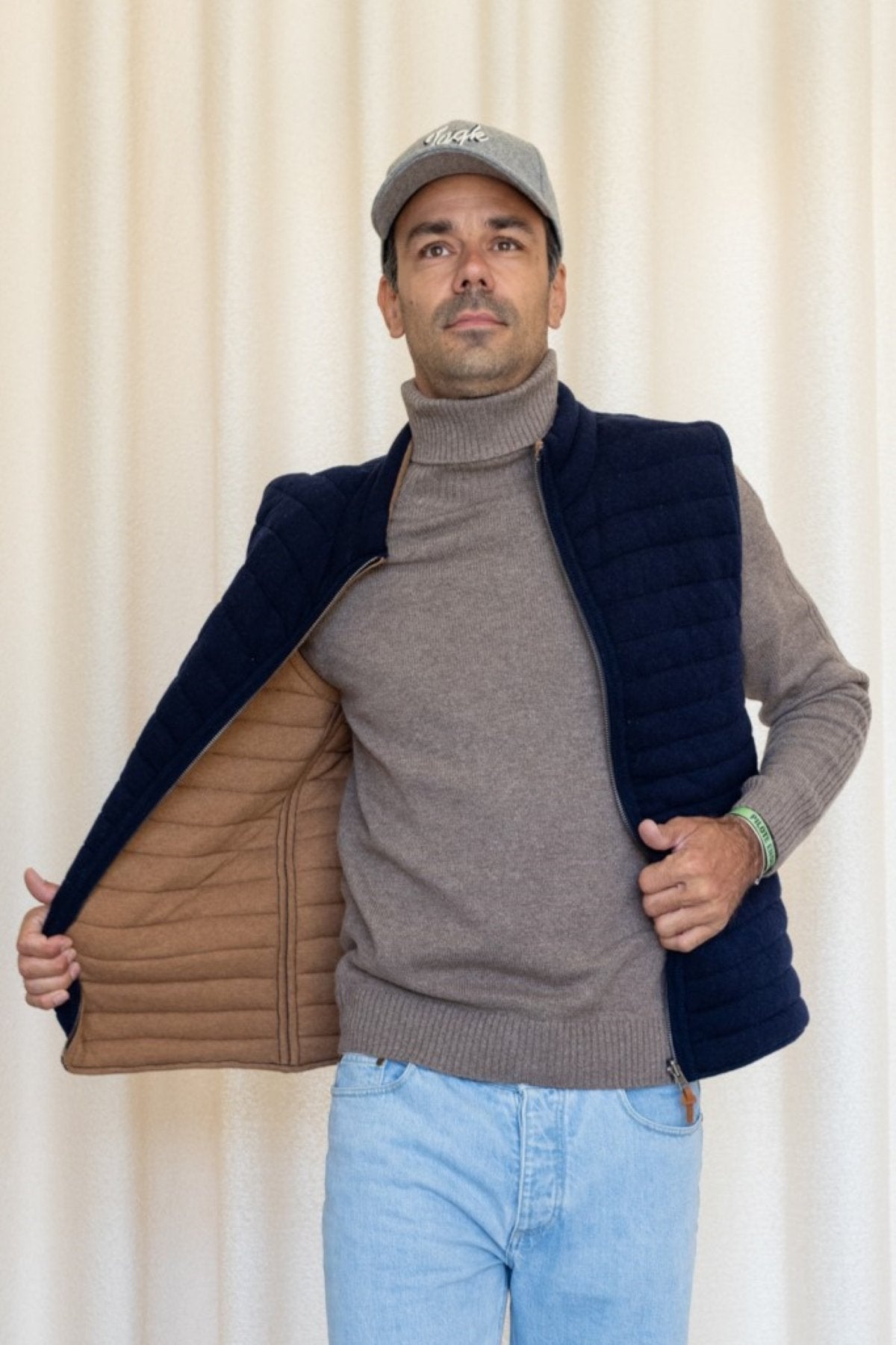 Doudoune sans manches réversible Brunch Bleu marine/Camel - JAQK