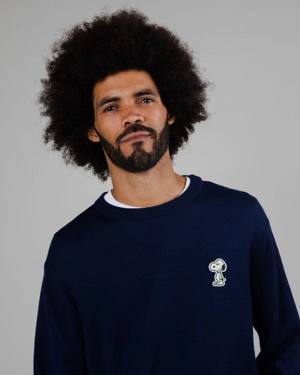 Pull en laine Bleu Marine SNOOPY x BRAVA