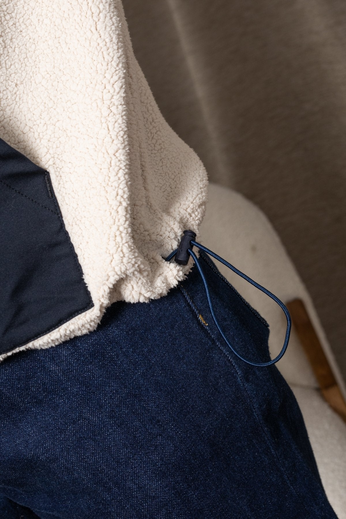 Sweat zippé en sherpa beige & noir Flocon - JAQK