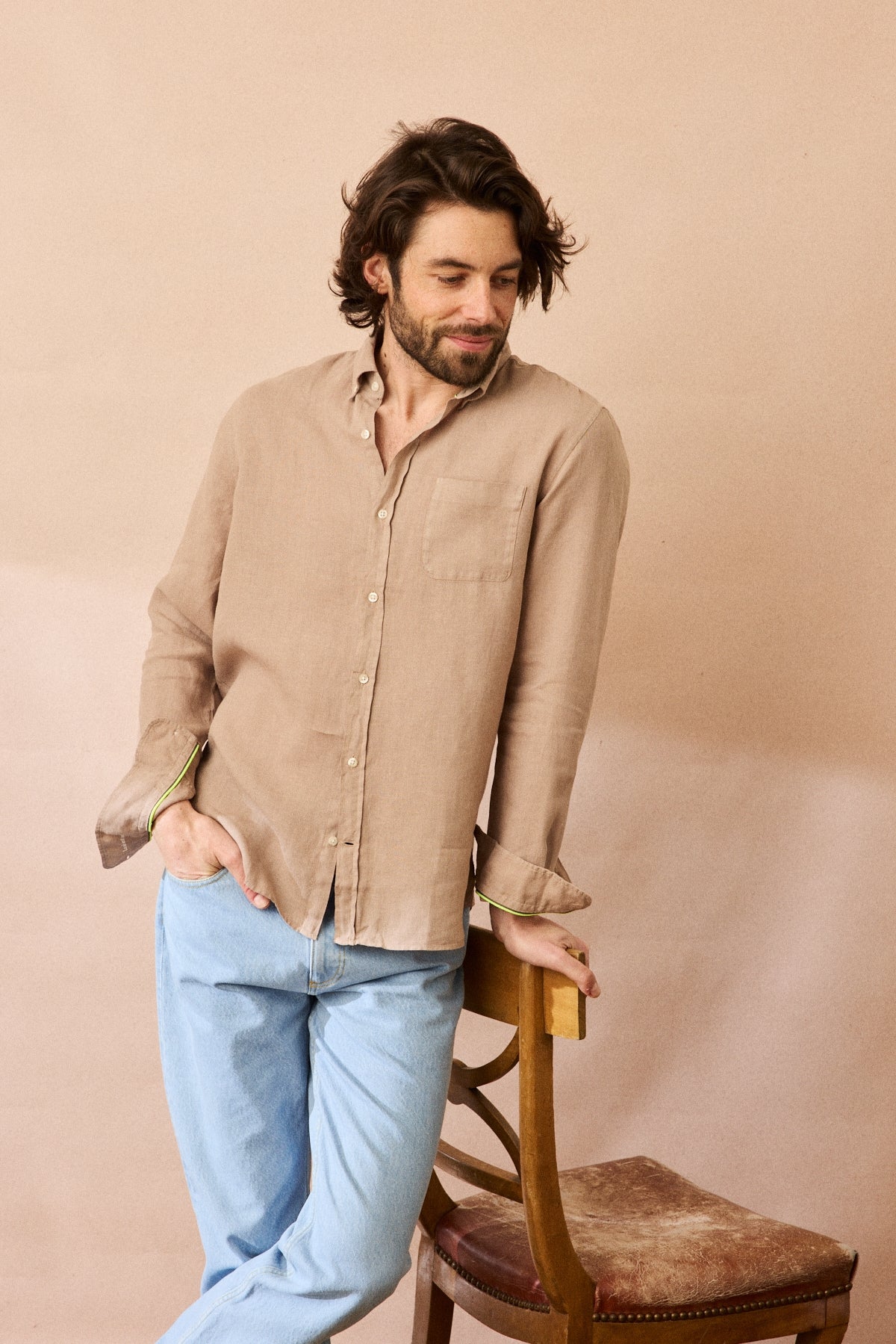 Chemise en lin Bali Marron froid JAQK
