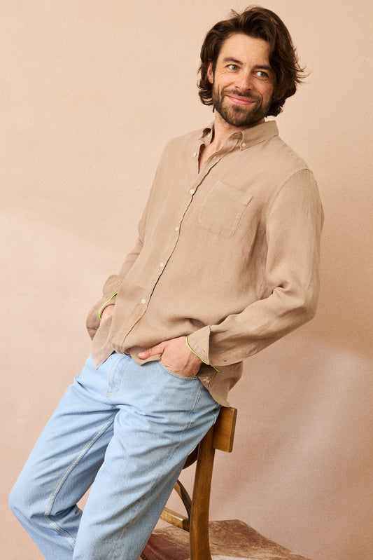 Chemise en lin Bali Marron froid JAQK