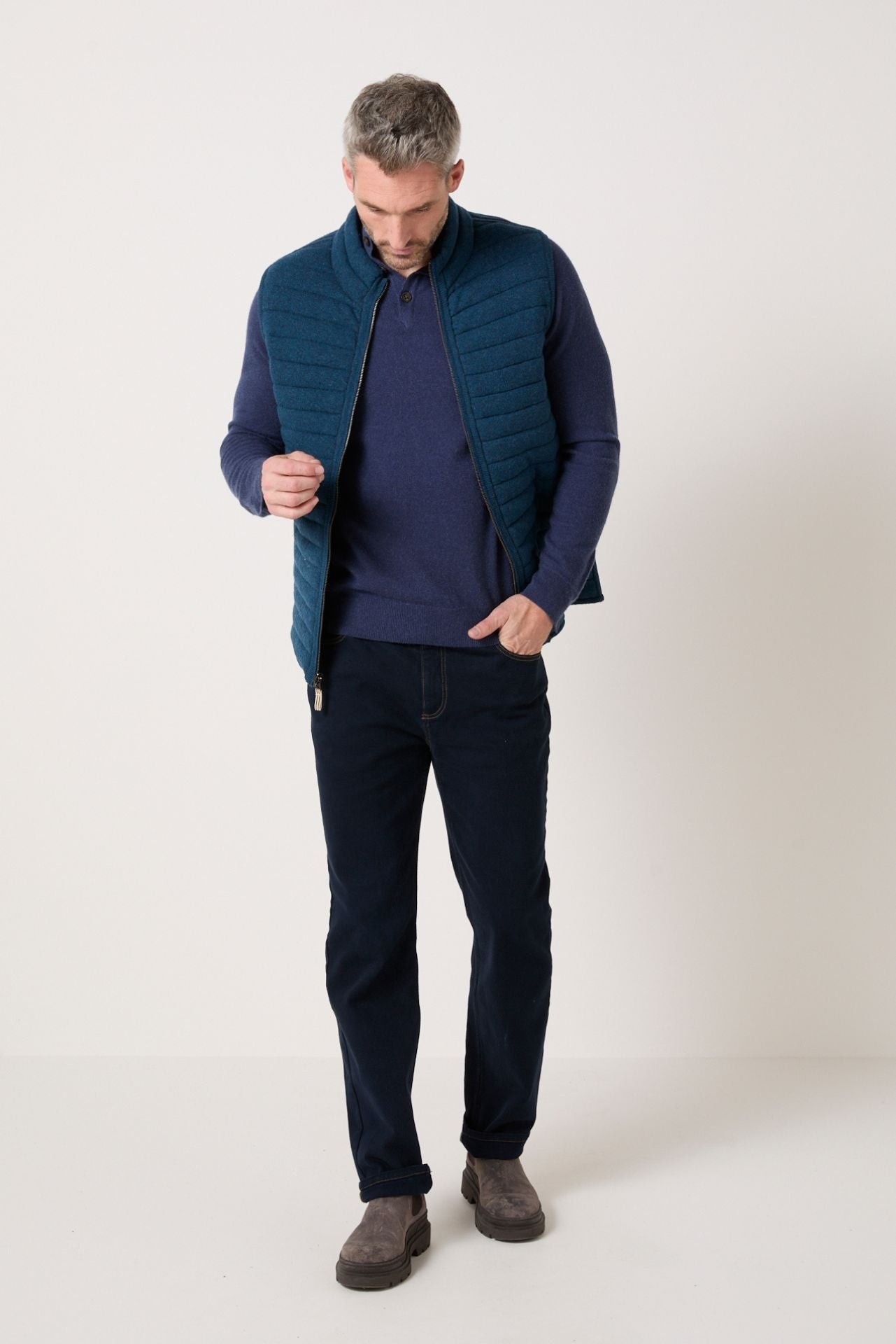 Doudoune sans manches réversible Brunch Bleu marine/Bleu canard - JAQK