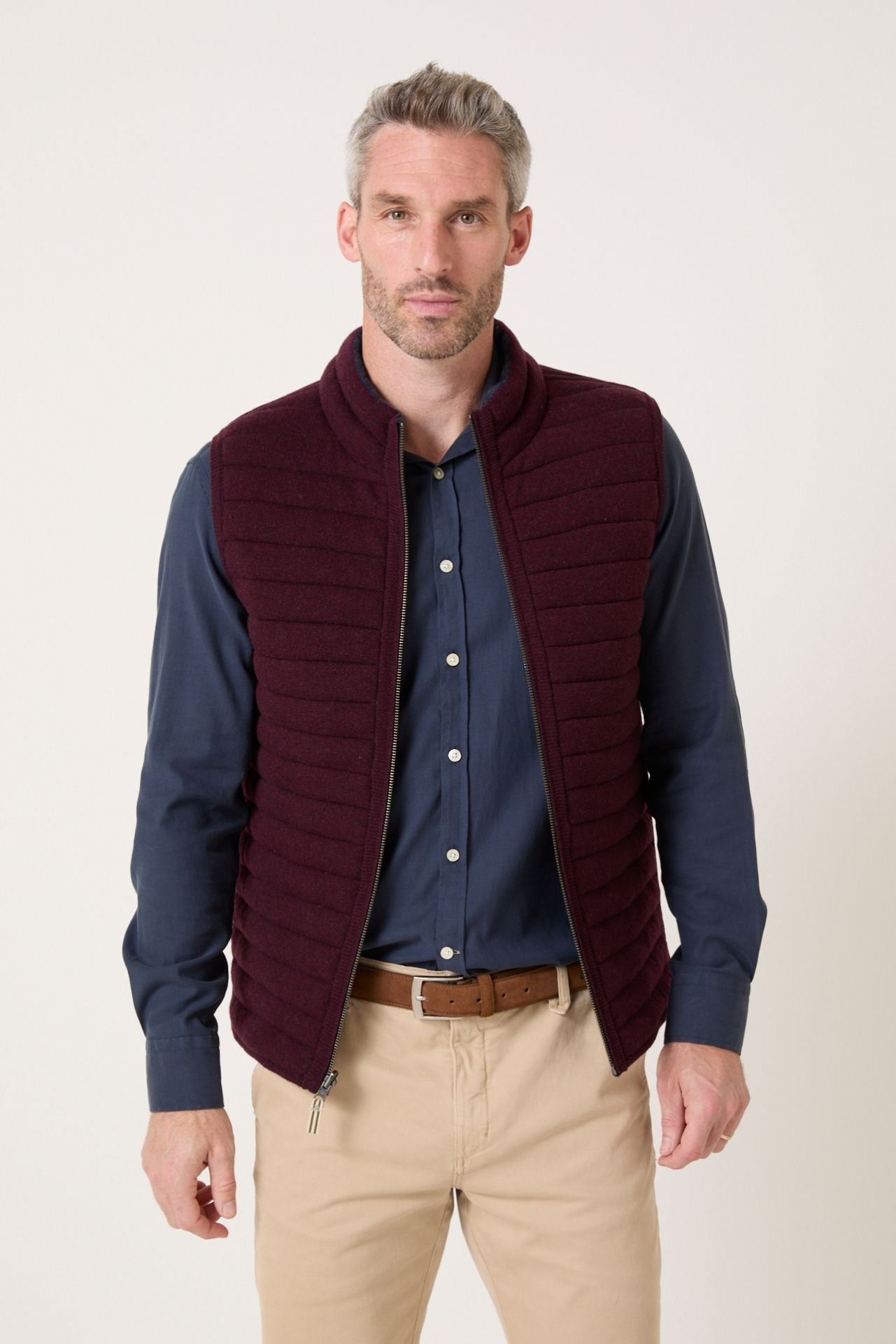 Doudoune sans manches réversible Brunch Bleu marine/Vigne - JAQK