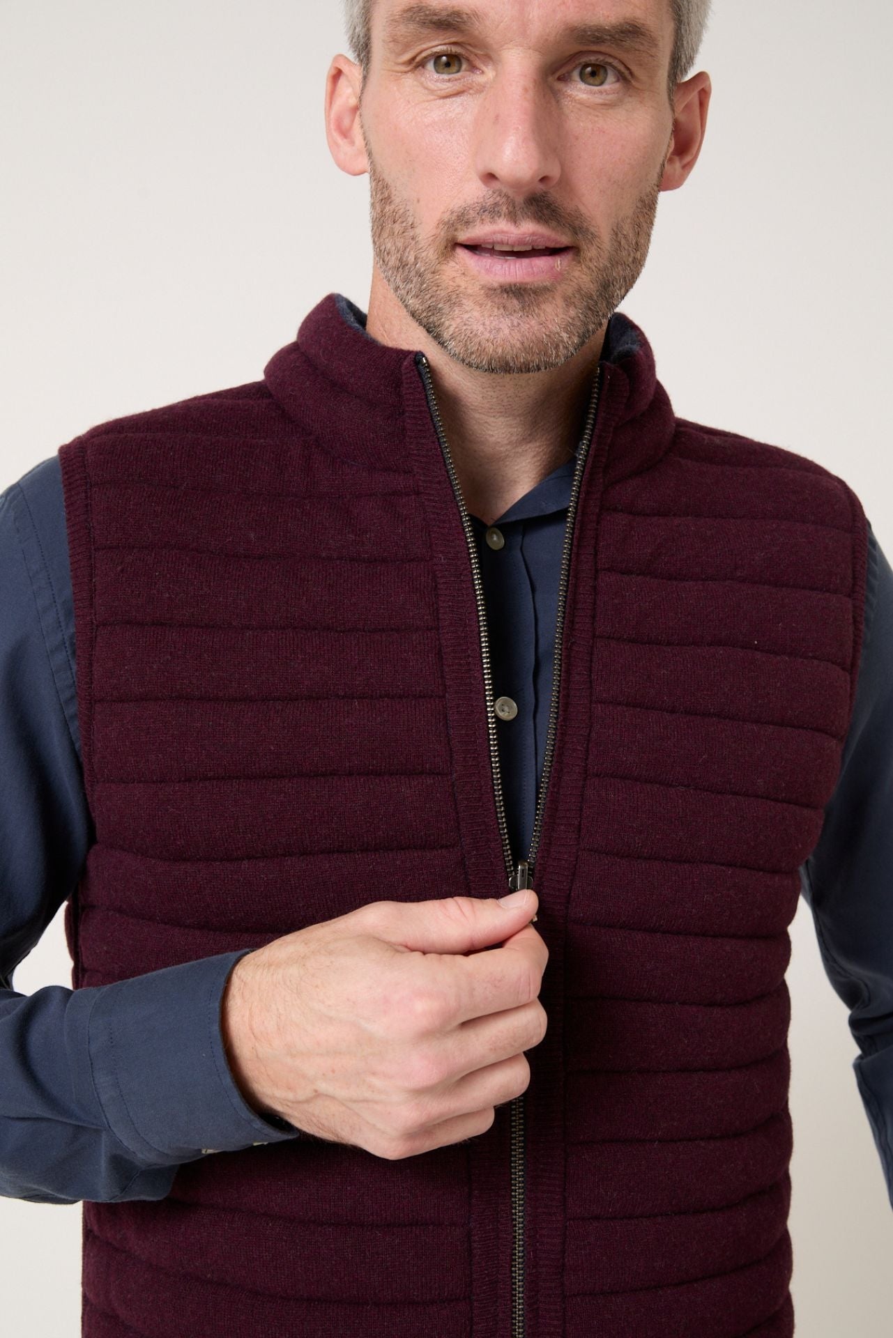 Doudoune sans manches réversible Brunch Bleu marine/Vigne - JAQK