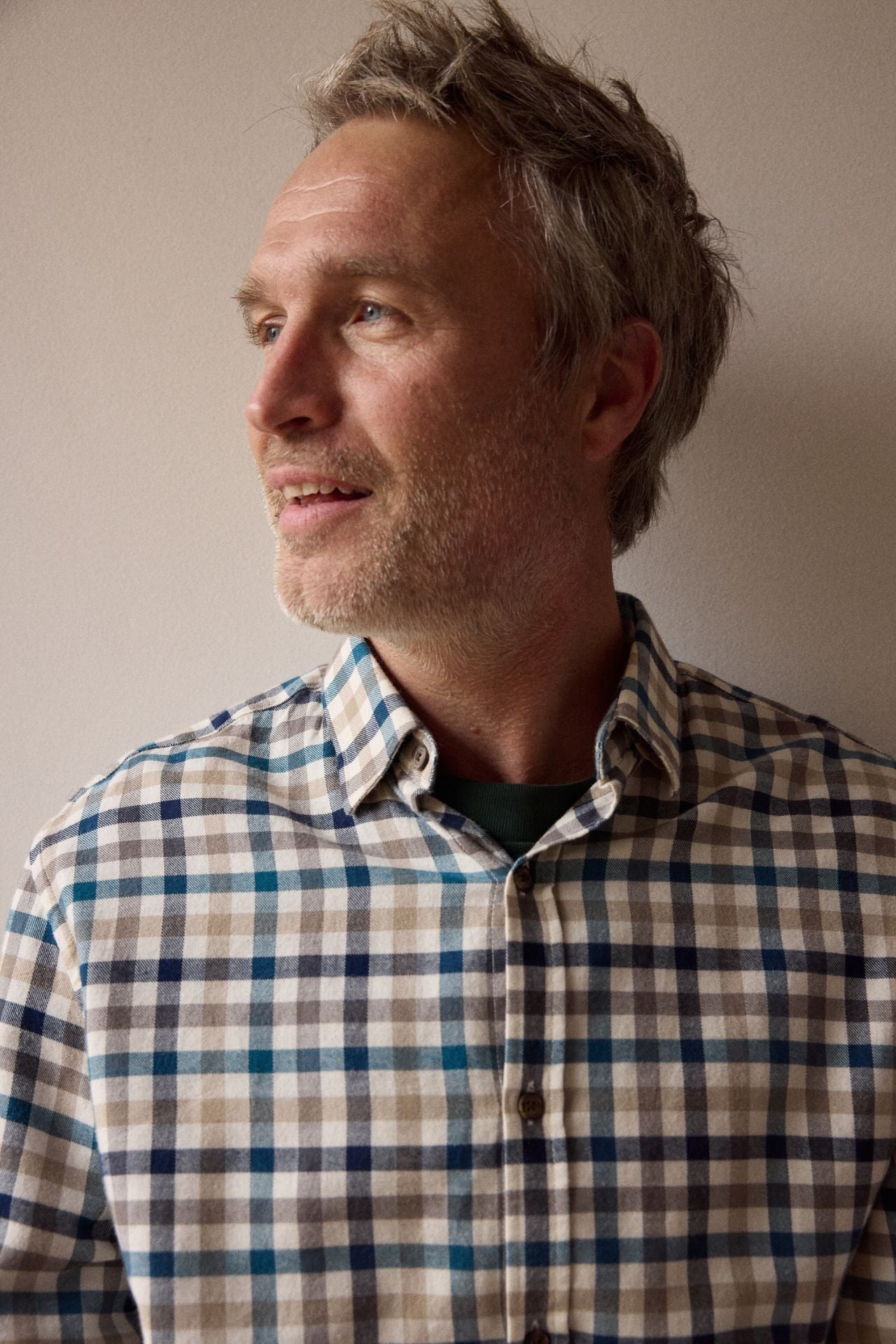 Chemise en flannelle Tournoi Farm à carreaux bleu - JAQK