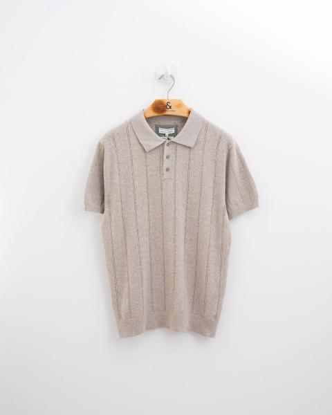 Polo homme Colours and Sons – Knitted Sent – Maille ajourée en mélange lin