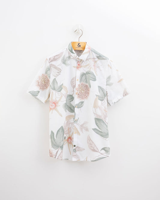 Chemisette homme Colours and Sons – Motif Botanical – 100% coton – Coupe Relaxed Fit