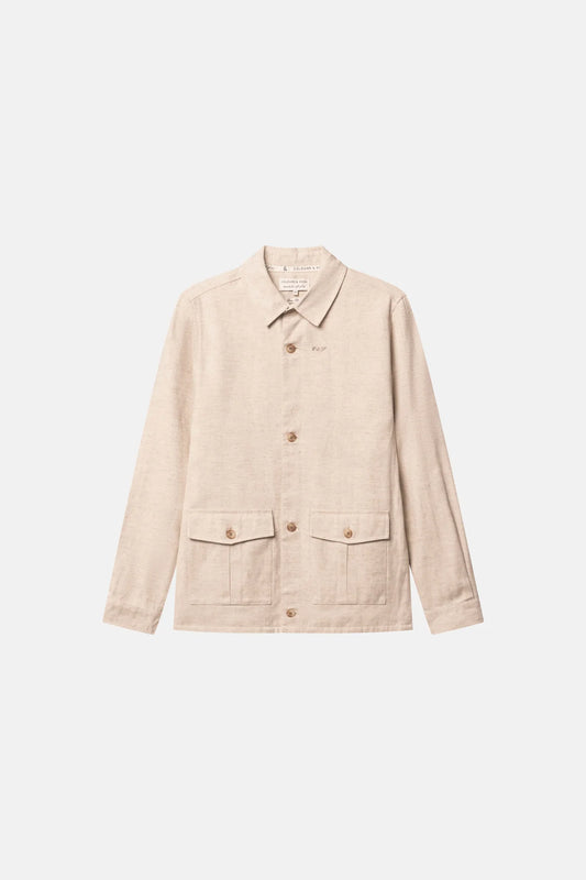 Surchemise Lin et Cotton Colours and Sons  Offwhite Veste légère à poches plaquées
