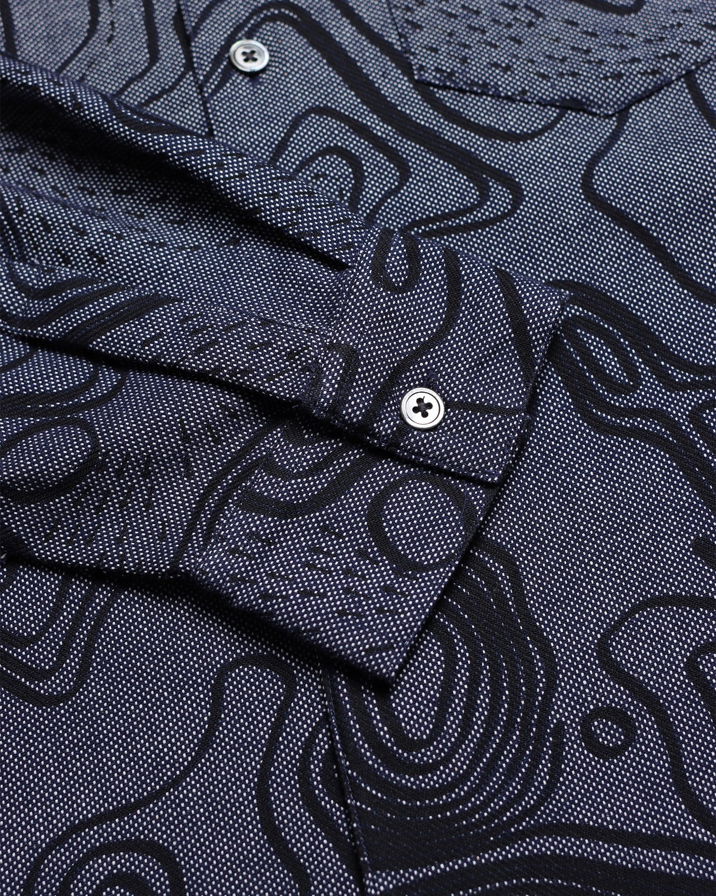 Chemise Navy Iris Contours Print Far Afield