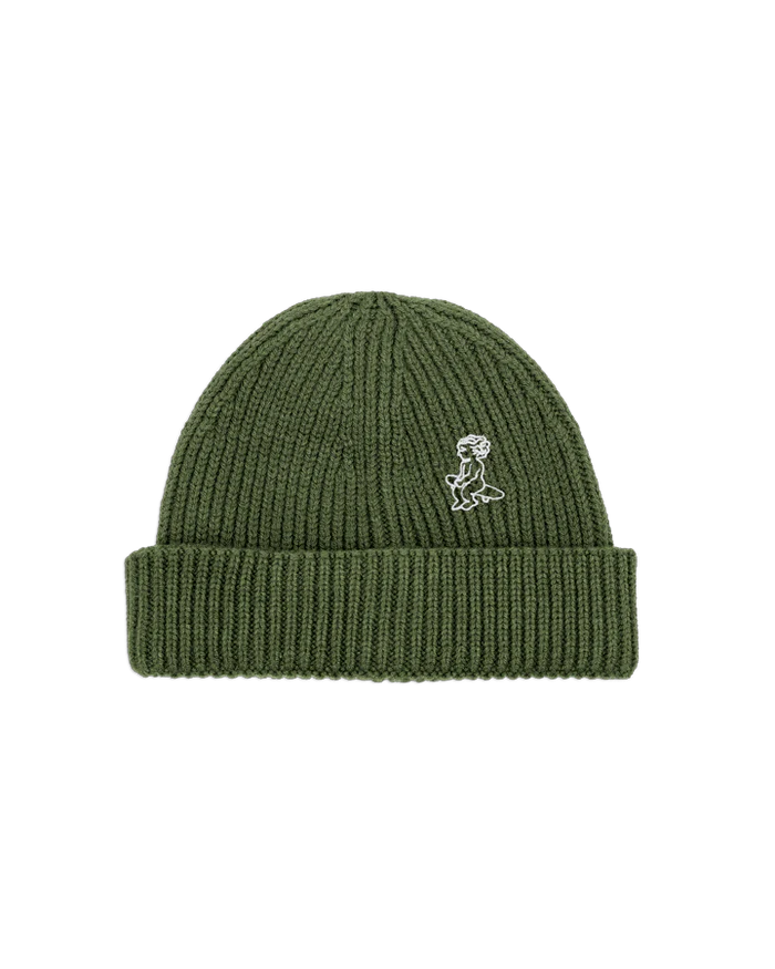 Beanie Ikon côtelé vert olive - Ementa