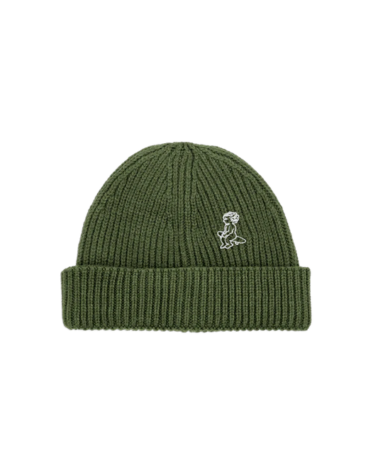 Beanie Ikon côtelé vert olive - Ementa