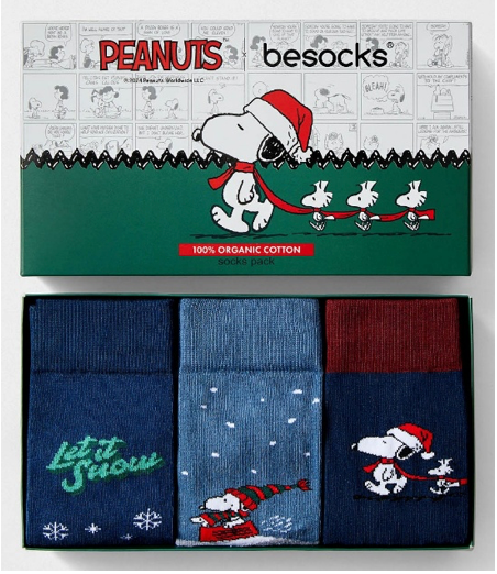Coffret de trois chaussettes Snoopy Christmas - Peanuts x BeSocks
