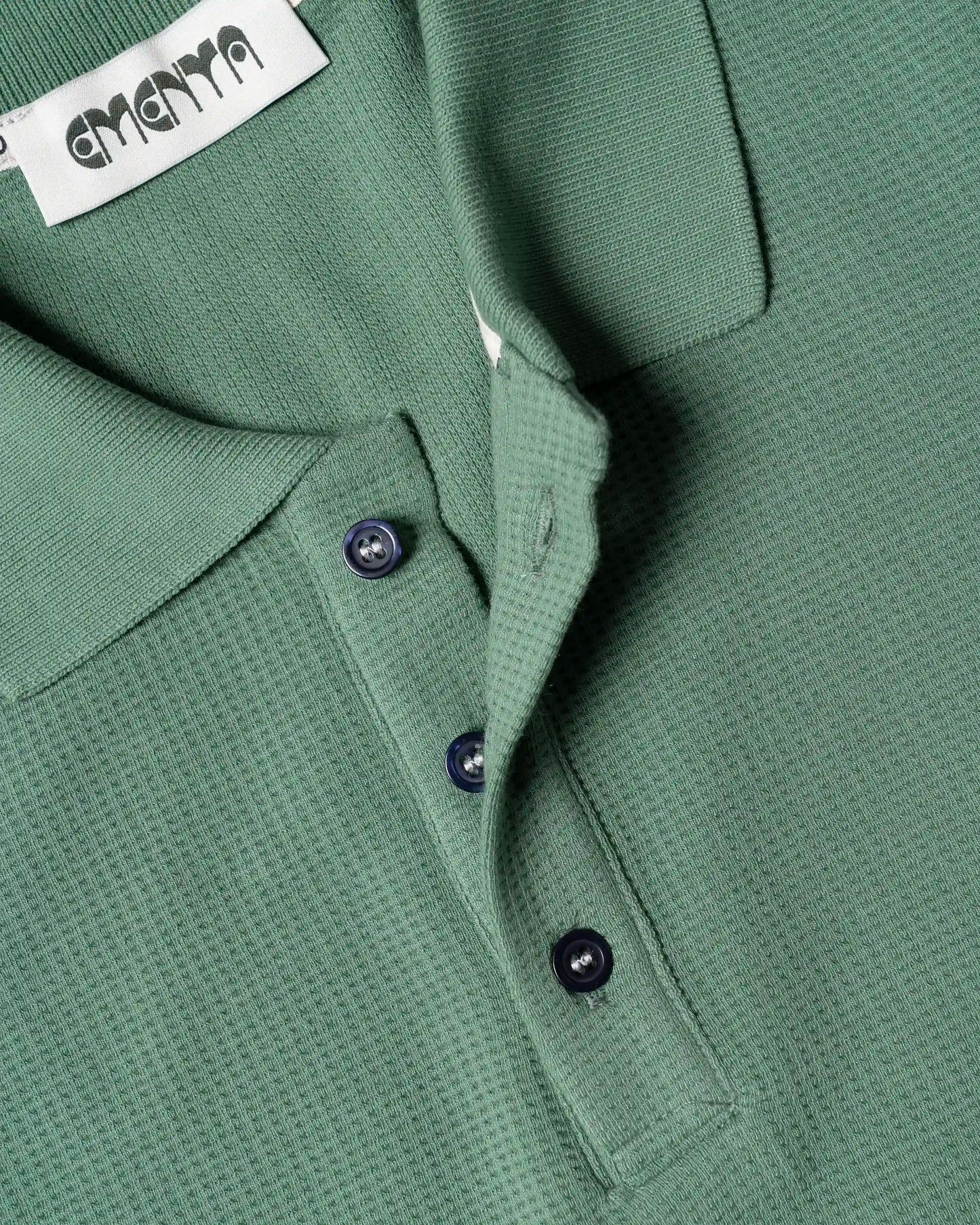 Polo Green en tricot Gaufré vert - Ementa
