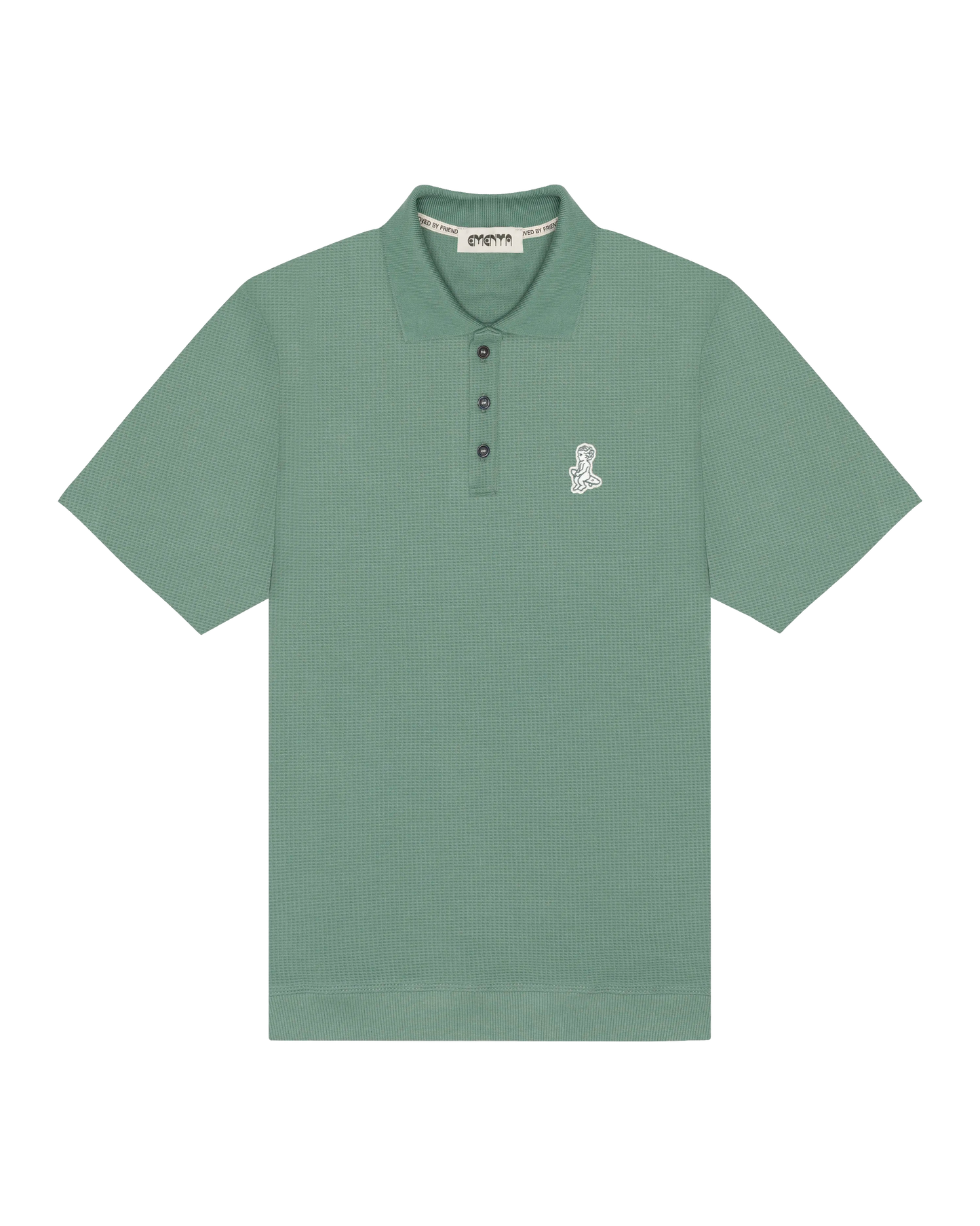 Polo Green en tricot Gaufré vert - Ementa