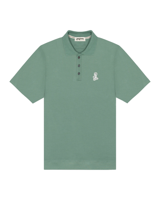 Polo Green en tricot Gaufré vert - Ementa