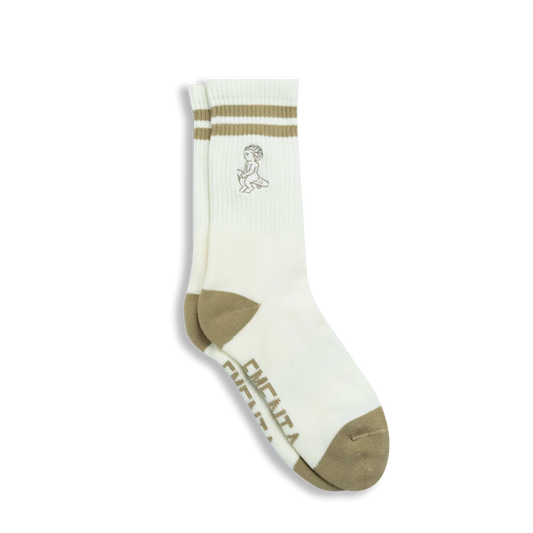 Chaussettes Ementa – Ikon Stripe Sock off-white / camel